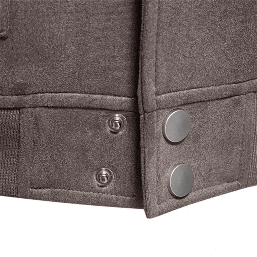 Bomberjakke i ruskind med knaplukning til Herre - LunorWear