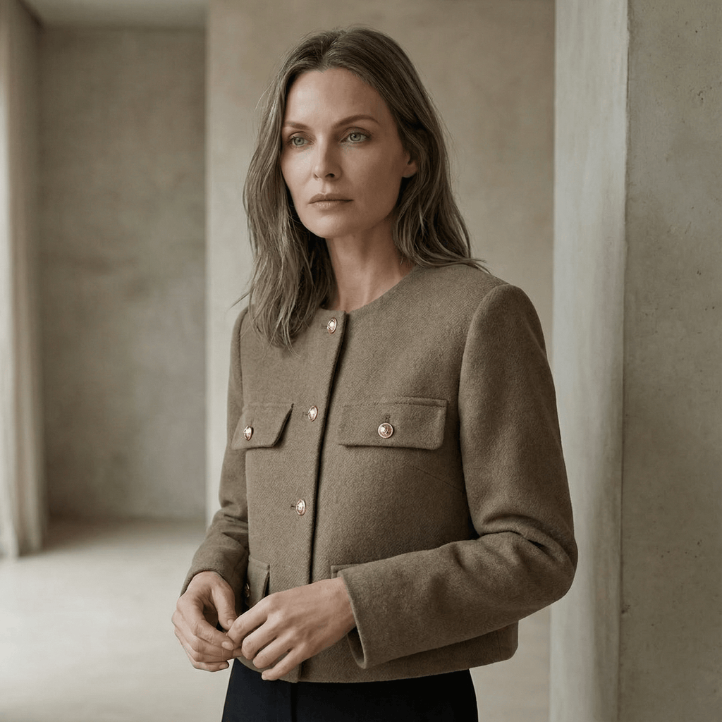 Tweed blazer med lommer til Dame - LunorWear